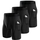 Niksa 3 Pack Mens Compression Shorts Running Base Layer Shorts Mens Compression Workout Shorts with 