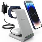 QUEZQA Wireless Charger 3 in 1 Charging Station - Fast Qi Certified Charger Stand for Apple Watch Series 6 SE 5 4 3 2 AirPods Pro 2 iPhone 12 12 Pro Max 11 11 Pro Max SE X XR XS Max 8 Plus 18W AdapterQUEZQA Wireless Charger 3 in 1 Charging ...
