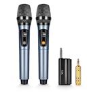 XZL Rechargeable Wireless Microphone, Two Cordless UHF Mics with Long-Distance 6.35mm Receiver, Plug and Play for Karaoke Singing, Lecture, Wedding Host, Church, Stage Performance, Navy