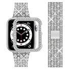 Wutwuk Compatible Bling Apple Watch Straps 38mm 40mm 41mm 42mm 44mm 45mm with Case, Sparkling Metal Woman Replacement Bling Strap Diamond Rhinestone Wristband for iWatch Series SE 2 SE 8 7 6 5 4 3 2 1