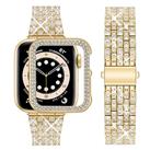 Wutwuk Compatible Bling Apple Watch Straps 38mm 40mm 41mm 42mm 44mm 45mm with Case, Sparkling Metal Woman Replacement Bling Strap Diamond Rhinestone Wristband for iWatch Series SE 2 SE 8 7 6 5 4 3 2 1