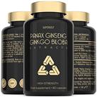 Panax Ginseng Capsules High Strength - 6000mg Korean Red Ginseng and Ginkgo Biloba - Natural Supplem