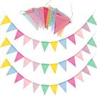 SZXMDKH 60 Flags 68 Feet Bunting Banner, Multicolor Outdoor Waterproof Triangle Flags Imitated Linen