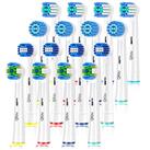 Qitizu Toothbrush Head Compatible with Braun Oral B Electric Toothbrush, Replacement Toothbrush Heads Fit for Oral b Vitality Pro Smart Genius Teen Kids Series Electric Toothbrush 16Pcs (Black)