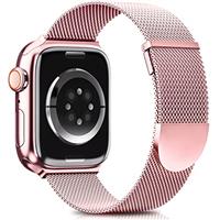 Higgs Strap Compatible with Apple Watch Straps 45mm 44mm 42mm 41mm 40mm 38mm for Women and Men, Dual Magnetic Adjustable Band for iWatch Series 8 7 6 SE 5 4 3 2 1, Smooth Stainless Steel Metal