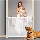 YILAKO Retractable Baby Gate, Extends to 55 inches Wide, Install and Use easily Retractable Stair Gate, Use in Stairs/Doorways/Hallways, Mesh Stair Gate Suitable for Puppy