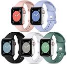 CeMiKa 5 Pack Straps Compatible for Apple Watch Strap 38mm 40mm 41mm 42mm 44mm 45mm 49mm, Soft Silicone Sport Strap for Apple Watch Ultra/Ultra 2 / iWatch Series 9 8 7 6 5 4 3 2 1 SE, Men Women