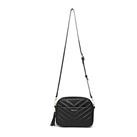 Miss Lulu Women Cross Body Bag Shoulder Bag Satchel Handbags Messenger Bag, Synthetic Leather,V-Shaped Knitting Texture,Tassel Decoration, Classic, With Removable and Adjustable Shoulder Strap