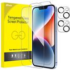 JETech Full Coverage Screen Protector for iPhone 14 Plus 6.7-Inch with Camera Lens Protector, Tempered Glass Film, HD Clear, 2-Pack Each