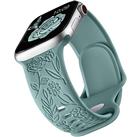 Mastten Floral Engraved Strap Compatible with Apple Watch Strap 38mm 40mm 41mm 42mm 44mm 45mm 49mm for Women, Soft Silicone Elegant Rose Pattern Band for iWatch Series SE 9 8 7 6 5 4 3 2 1 Ultra