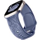 Mastten Floral Engraved Strap Compatible with Apple Watch Strap 38mm 40mm 41mm 42mm 44mm 45mm 49mm for Women, Soft Silicone Elegant Rose Pattern Band for iWatch Series SE 9 8 7 6 5 4 3 2 1 Ultra