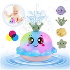 Baby Bath Toys Octopus Light Up Bath Toys for 3 Year Old Girls Boys Automatic Induction Spray Water Toy Bathly Toys with Four Water Spray Patterns Baby Kids Bathtime Gift,Easter Gift