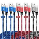 MAIMEITE iPhone Charger Cable, Lightning Cable MFi Certified 5 Pack 0.5m/1m/1m/2m/3m Fast Charging Braided Long USB for 14 13 12 11 Pro Max Xr X 8 7 6 Plus