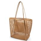 Beach Bag for Women Holiday Essentials Large Mesh Tote Bags with Zip Pocket, Summer Casual Personalised Shoulder Bag,Reusable Foldable Shopping Bag,Ladies Bag for Picnic Pool Gym Travel Grocery