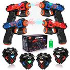 VATOS Laser Tag Guns Set,Infrared Mini Laser Tag for Kids with Badges 4 Pack,Laser Tag Game 4 Players Indoor Outdoor,Laser Tag Blaster,Group Activity Fun Toy for Kids Age 4 5 6 7 Boys Girls