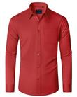 J.VER Mens Dress Shirt Stretch Plain Business Casual Long Sleeve Formal Shirt with Pocket S-6XL
