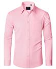 J.VER Mens Dress Shirt Stretch Plain Business Casual Long Sleeve Formal Shirt with Pocket S-6XL