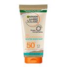 Garnier Ambre Solaire SPF 50+ Water Resistant High Protection Sun Cream Lotion, Sun Protection Factor 50 +, Non Sticky Sunscreen, UVA & UVB Protection, Approved by Cruelty Free International, 175ml