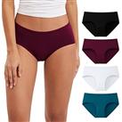 INNERSY Womens Underwear Soft Cotton Knickers Mid Rise Briefs Basic Ladies Panties Pack of 4