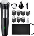 Beard Trimmer Hair Clippers Men, Nose & Ear Trimmer, 9-in-1 Body Groomer Men Kit, Cordless Rechargeable Hair Clippers with 7 Limit Combs, Stainless Steel Blades,Extra Long Life Beard&Hair Grooming Kit