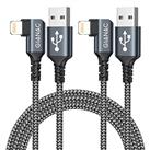 GIANAC iPhone Charger Cable 2Pack, Lightning Cable 90 Degree iPhone Charger Cable Nylon Braided iPhone Charger for iPhone 14 13 12 11 Pro Max XR XS X 8 7 6s Plus 5s iPad and More