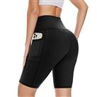 DDOBB Cycling Shorts Women with Pockets High Wasit Gym Shorts Tummy Control Tights Soft Strech Pants