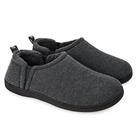 Snug Leaves Men's Fuzzy Wool Felt Memory Foam Slippers Anti-Slip Warm Faux Sherpa House Shoes with Dual Side Elastic Gores