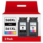 HALLOLUX PG-560XL CL-561XL Multipack Ink Cartridges Use for Canon 560XL 561XL for Pixma TS5350 TS5351 TS7450 TS7451 TS5352 TS5353 (2 Pack, Black and Tri-colour)