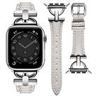 wutwuk Compatible Slim Leather Apple Watch Strap 38mm 40mm 41mm 42mm 44mm 45mm 49mm, Women D-Shape Metal Buckle Leather Wristband for iWatch Series SE(2) 8 7 6 5 4 3 2 1 & Ultra Series 49mm