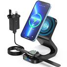3 in 1 Mag-Safe Wireless Charging Station,Magnetic Wireless Charger Stand,18W Fast Mag-Safe Charger Stand Compatible with iPhone 15/14/13/12 Series,Apple Watch Series,Airpods 3/2/pro