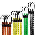 Bungee Cords with Hooks Jsdoin 12PCS Heavy Duty Bungee Cord Weatherproof & UV-Resistant Elastic Bungee Straps For Securing Tarps, Luggage, Tents, Bikes, Garden Furniture