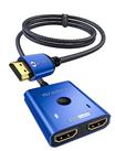 WARRKY HDMI Switch 2 in 1 Out 4K@60Hz, Aluminium Case Bidirectional 2x1 Switcher Splitter UHD Compatible for HDCP2.2, PS5/4, Xbox, Roku, FireStick (Support 1 Display at a Time) Blue