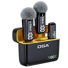 OSA 2Pcs Wireless Microphone for iPhone iPad with Charging Case and Transmitter Digital Display, 36H Clip on Wireless Lavalier Microphone for Video Recording