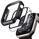 TOCOL 2 Pack HD Case Compatible with Apple Watch 41mm Series 7/8/9(2023) with Built-in Tempered Glass Screen Protector [10X Military-Grade Shockproof] [Touch-Sensitive] for iWatch 41mm - Black+Clear