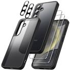 JETech 5 in 1 Matte Case for Samsung Galaxy S24+ / S24 Plus 5G with 2-Pack Screen Protector and Came
