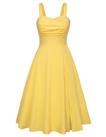 Belle Poque Women 1950s Midi Dress Sleeveless A Line Vintage Pleated Cocktail Party Dress