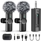 Dual Wireless Lavalier Microphone for Camera/iPhone/Android Phone/Laptop/Computer/GoPro, Professional Plug-Play Lapel Microphone for Video Recording, Interview, Vlogging