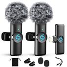 Dual Wireless Lavalier Microphone for Camera/iPhone/Android Phone/Laptop/Computer/GoPro, Professional Plug-Play Lapel Microphone Wireless for Video Recording, Interview, Vlogging, YouTube, Tiktok