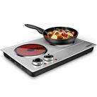 CUSIMAX Electric Ceramic Hot Plate, Portable Electric Hob, Double Infrared Cooktop