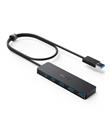 4-Port Ultra Slim USB 3.0 Data Hub 2 ft / Black