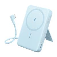 Anker Zolo Magnetic Power Bank, 10K Wireless Charger, 30W Max Fast Charging Misty Blue