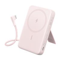 Anker Zolo Magnetic Power Bank, 10K Wireless Charger, 30W Max Fast Charging Pink