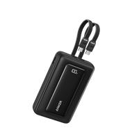 Anker Zolo Power Bank (20K, 45W, Built-In Dual USB-C Cables) Black