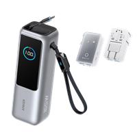 Anker Laptop Power Bank (25K, 165W, Retractable Cables) + Anker Laptop Charger (140W, 4-Port, PD 3.1) + Anker Nano Power Bank (10K, 45W, Retractable Cable) Silver