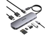 Anker Nano USB-C Hub (8-in-1, Dual Display) Gray