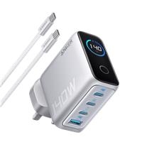 Anker Laptop Charger (140W, 4-Port, PD 3.1) with USB-C Cable Silver