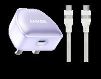 Anker Nano Charger (20W)+Anker 543 USB-C to USB-C Cable (Bio-Based)
