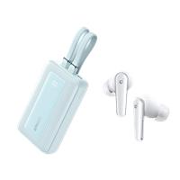 Anker Zolo Power Bank (10K, Built-In USB-C and Lightning Cable) + soundcore Liberty 5 | Noise Cancelling Earbuds, 2x Stronger Voice Reduction Glacier Blue
