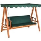 Outsunny Wooden Garden 3-Seater Outdoor Swing Chair