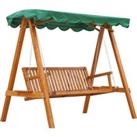 Outsunny 3-Seater Wooden Garden Swing Chair Seat Bench, Green